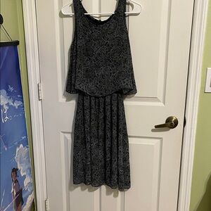 Robert Louis Black & White Swirl Print Dress